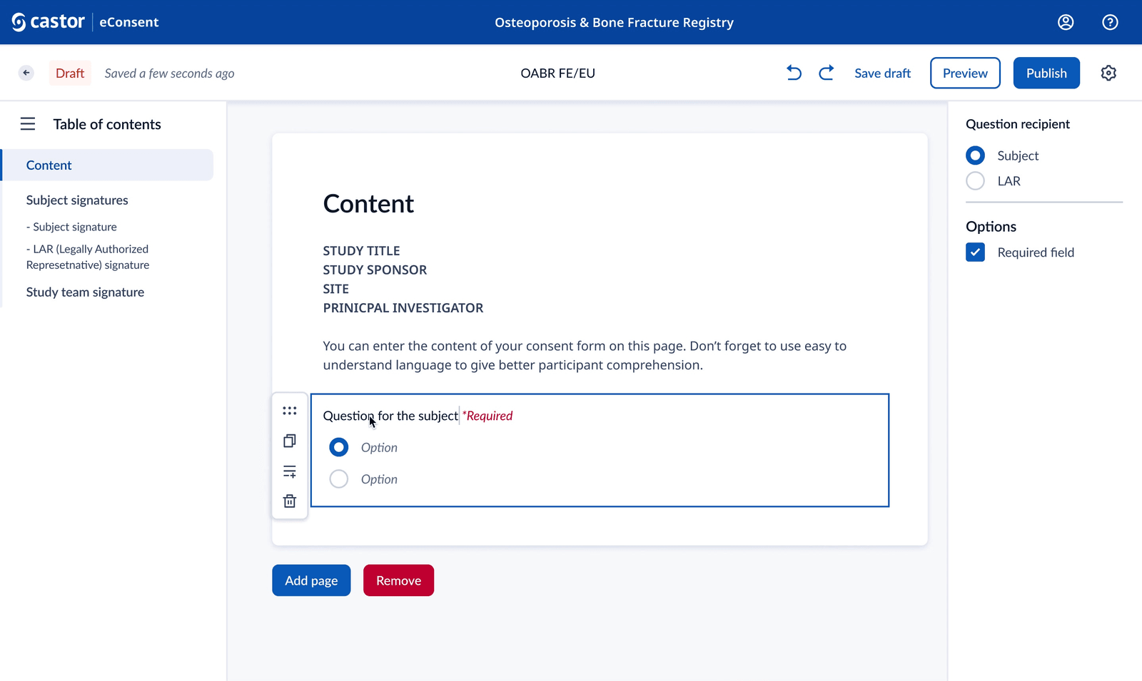 eConsent at Castor: the product in use